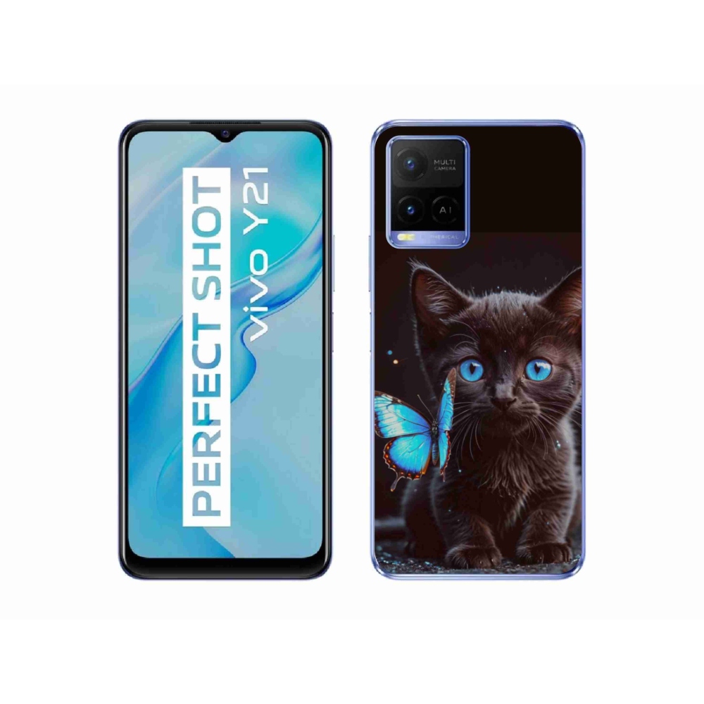 mmCase gél tok a Vivo Y21/Y21s/Y33s készülékekhez – fekete cica 3