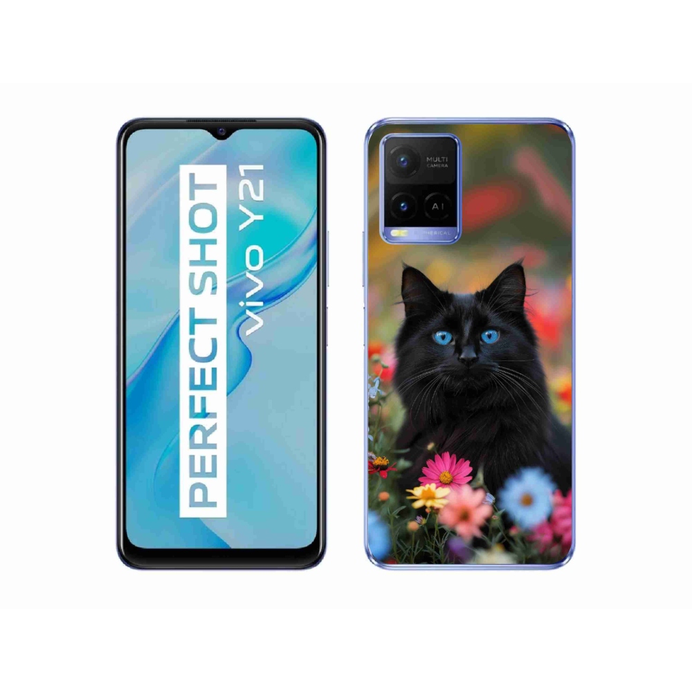 mmCase gél tok a Vivo Y21/Y21s/Y33s készülékekhez – fekete cica 4
