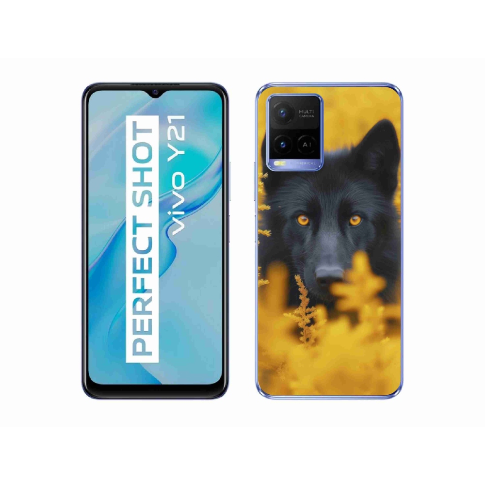 mmCase gél tok a Vivo Y21/Y21s/Y33s készülékekhez – fekete farkas 2
