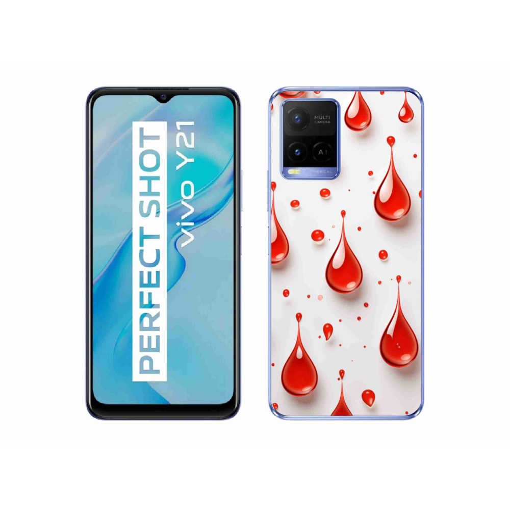 mmCase gél tok a Vivo Y21/Y21s/Y33s készülékekhez – piros cseppek