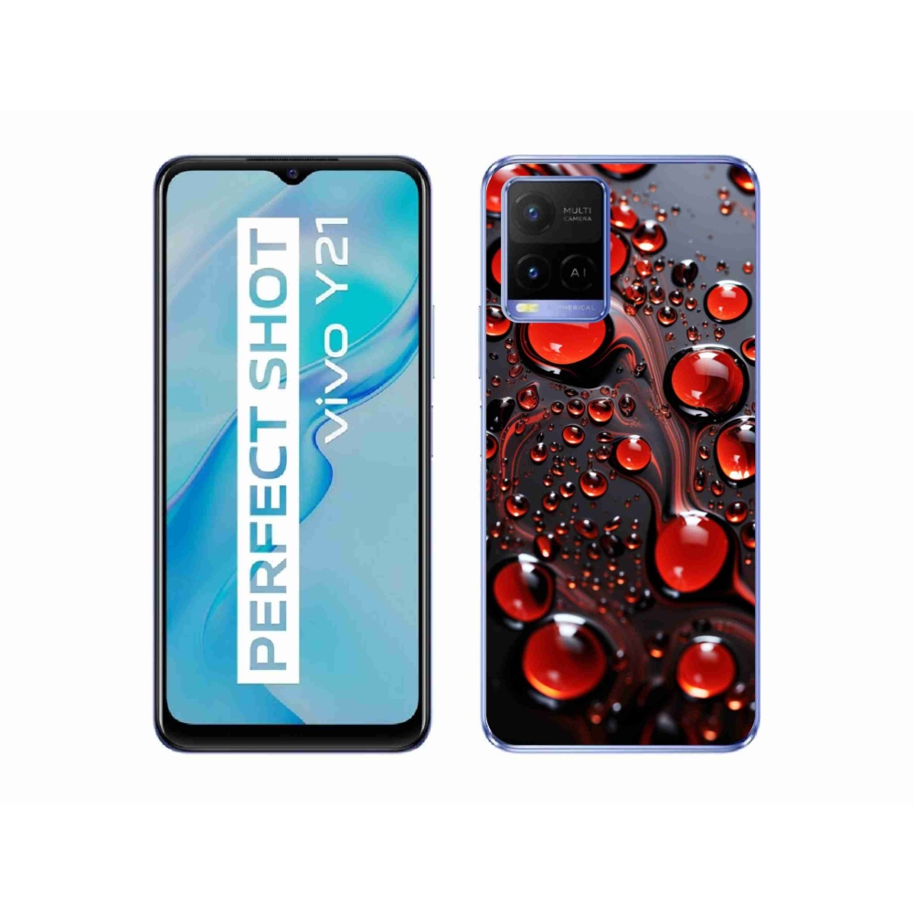 mmCase gél tok a Vivo Y21/Y21s/Y33s modellekhez – piros cseppek 2