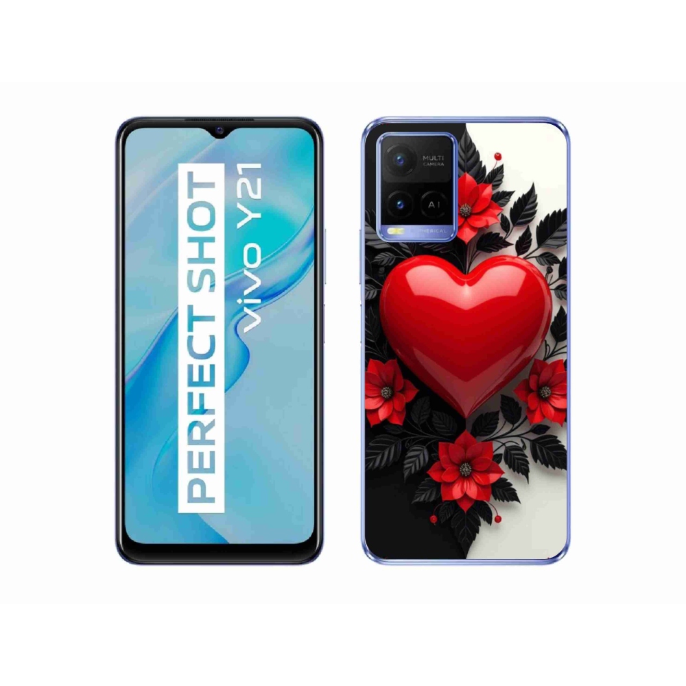 mmCase géltok a Vivo Y21/Y21s/Y33s készülékekhez – piros szív