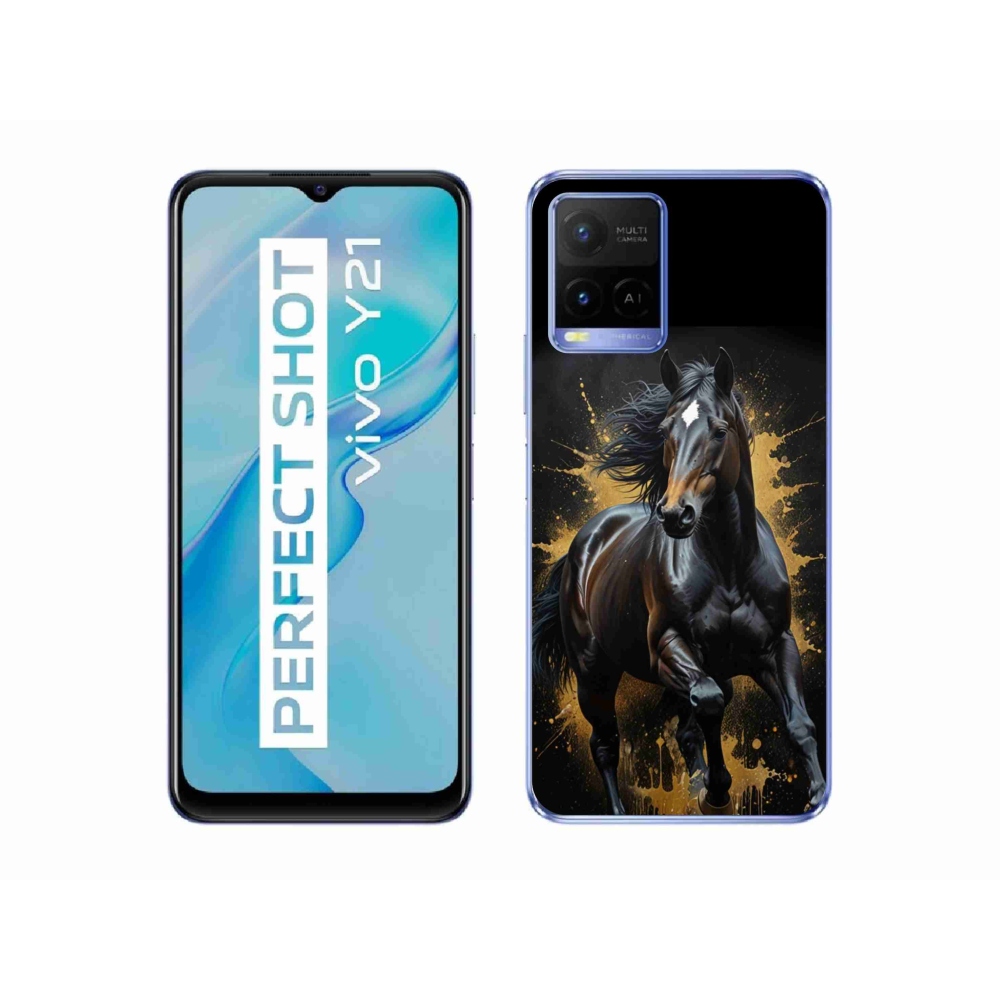 mmCase gél tok a Vivo Y21/Y21s/Y33s modellekhez – elegáns fekete csikó