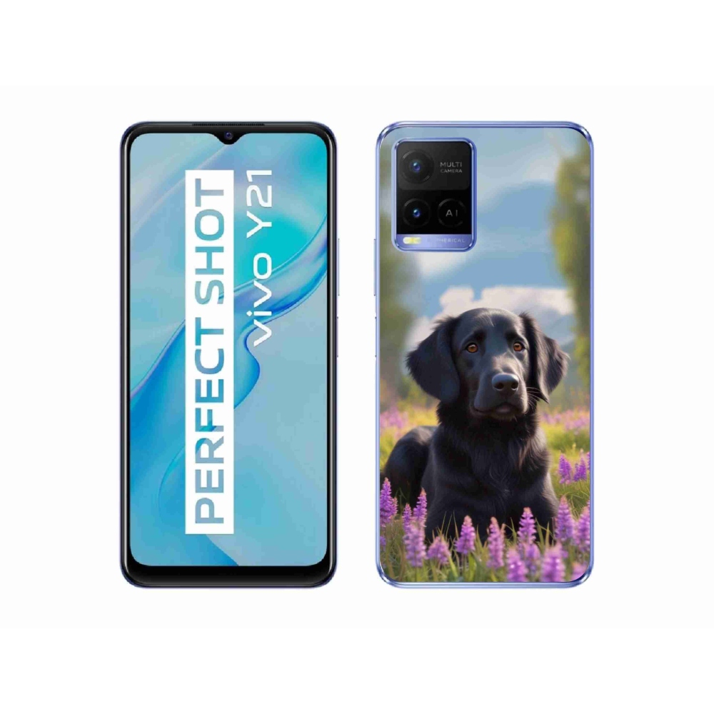 mmCase géltok a Vivo Y21/Y21s/Y33s modellekhez – elegáns fekete retriever