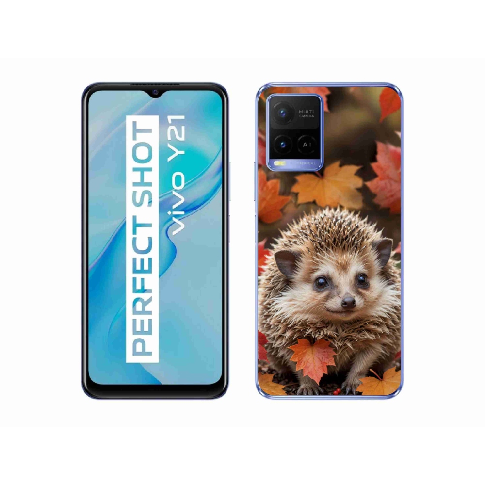mmCase géltok a Vivo Y21/Y21s/Y33s modellekhez – sün a levelek között