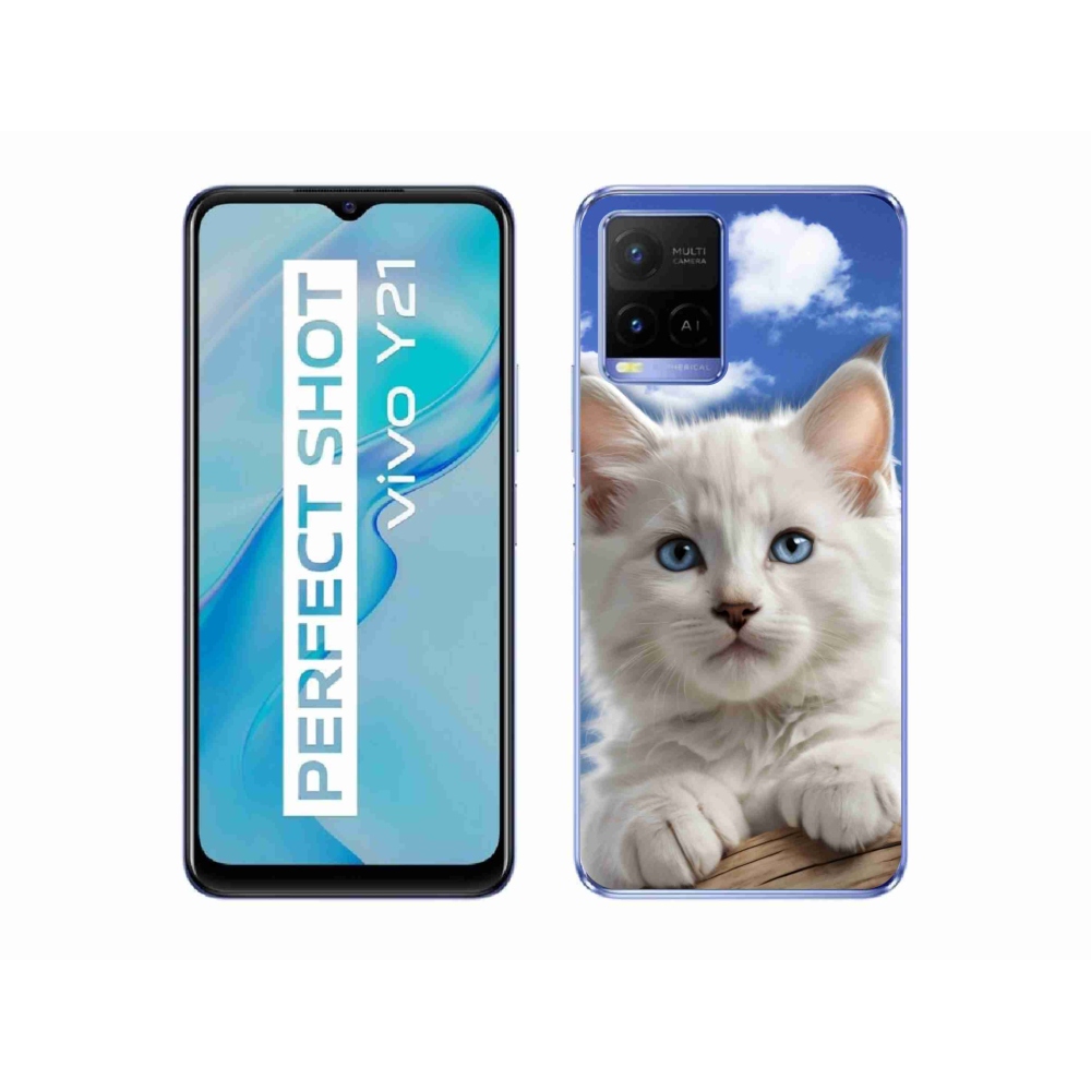 mmCase gél tok a Vivo Y21/Y21s/Y33s készülékekhez – cica és felhők