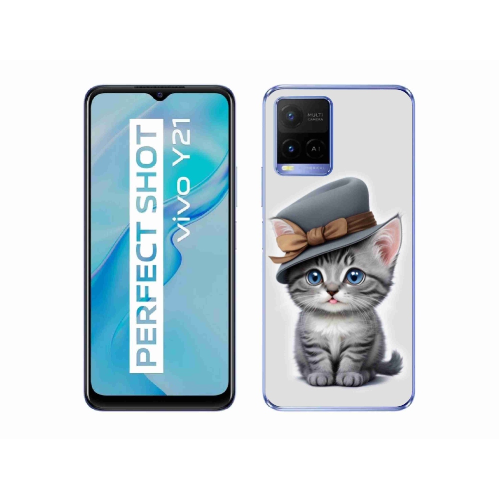mmCase gél tok a Vivo Y21/Y21s/Y33s készülékekhez – kalapos cica