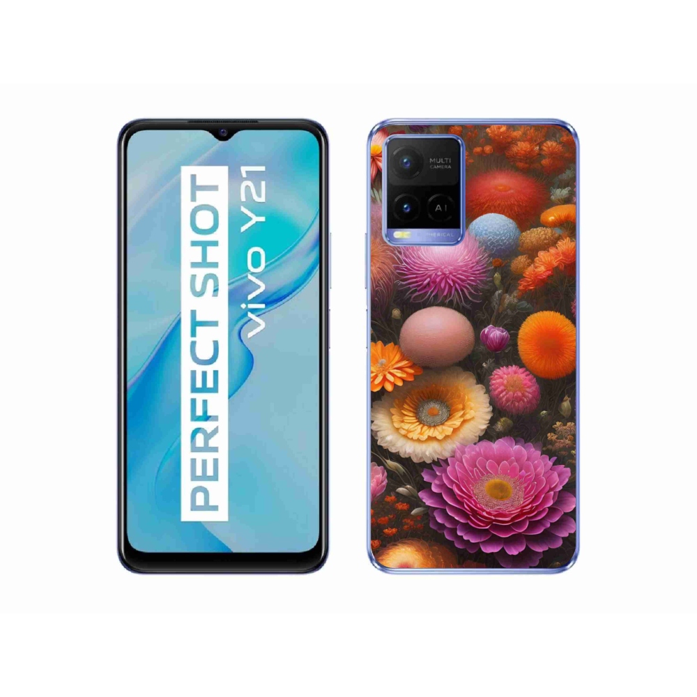 mmCase gél tok a Vivo Y21/Y21s/Y33s készülékekhez – virágkompozíció