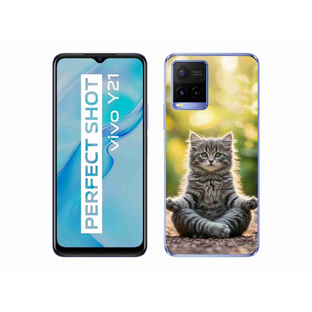 mmCase géltok a Vivo Y21/Y21s/Y33s készülékekhez – meditáló cica