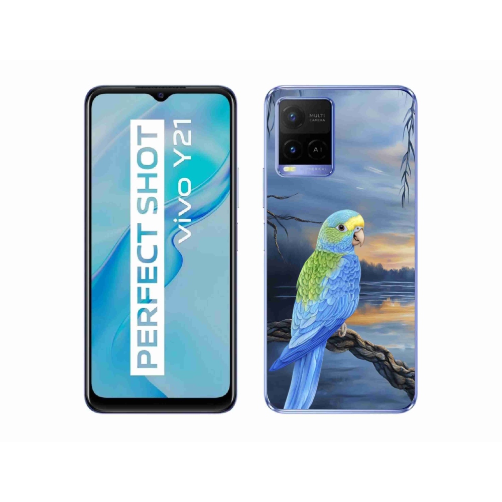 mmCase géltok a Vivo Y21/Y21s/Y33s készülékekhez – kék papagáj