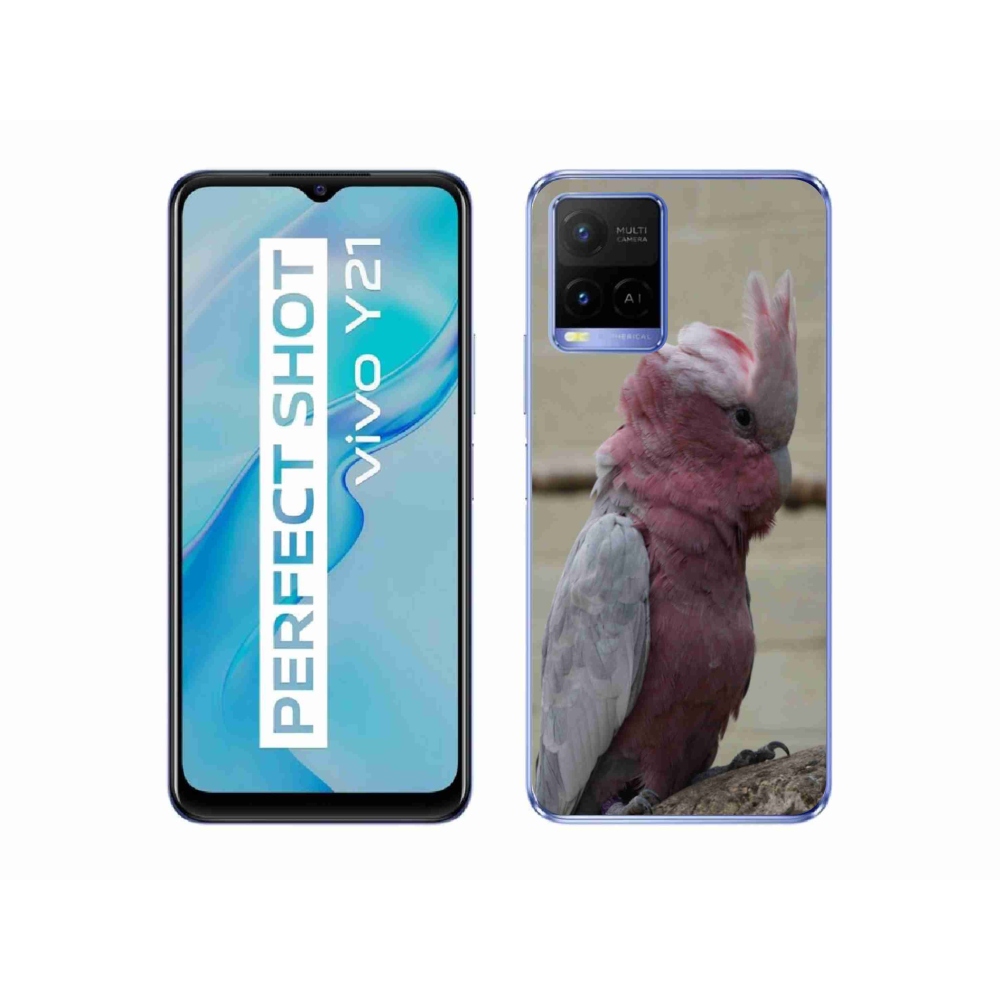 mmCase géltok a Vivo Y21/Y21s/Y33s készülékekhez – rózsaszín kakadu papagáj
