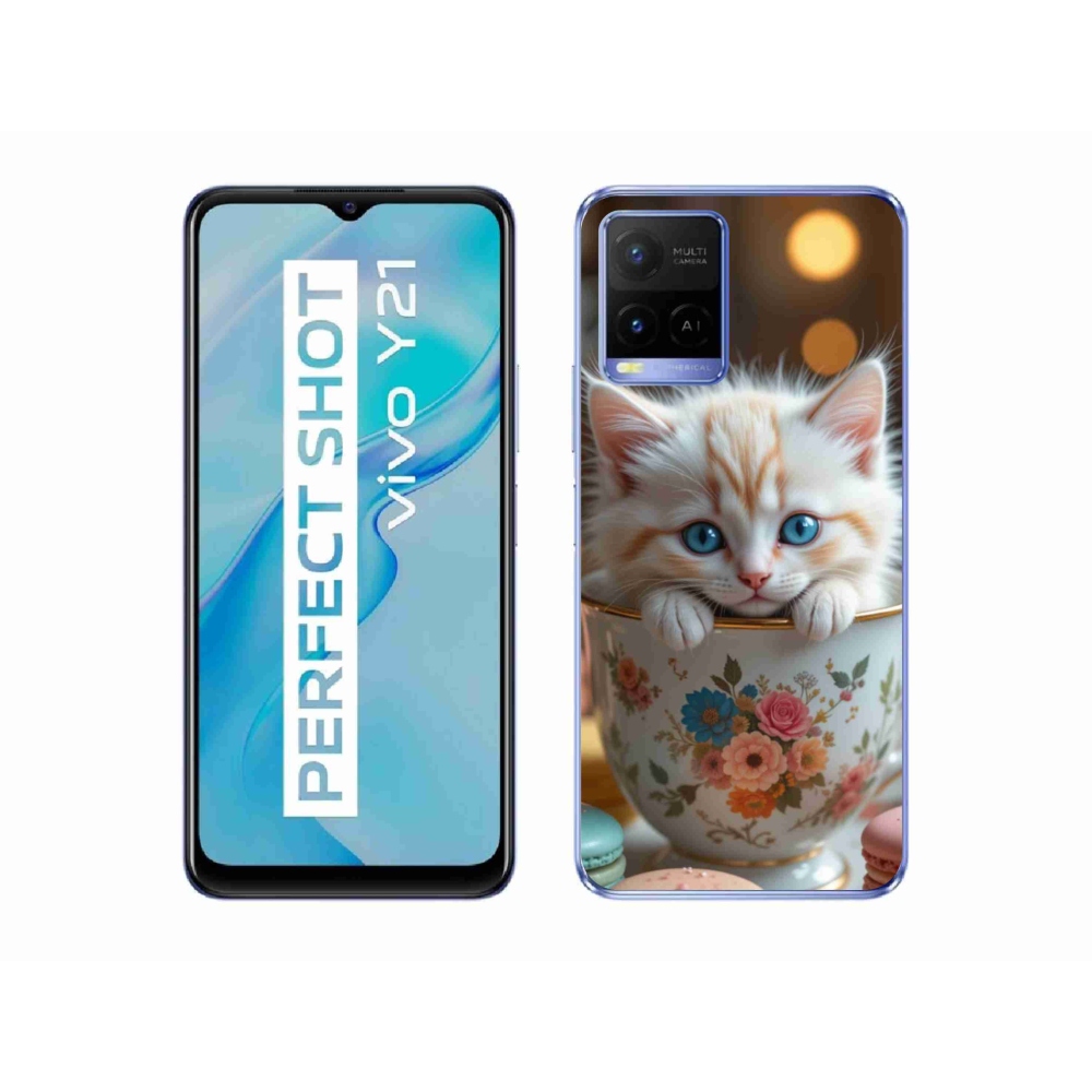 mmCase gél tok a Vivo Y21/Y21s/Y33s készülékekhez – aranyos cica 6