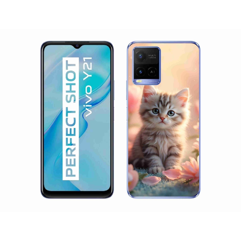 mmCase gél tok a Vivo Y21/Y21s/Y33s készülékekhez – aranyos cica 8