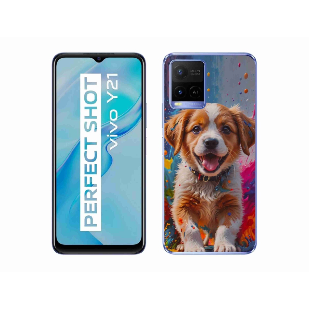 mmCase gél tok a Vivo Y21/Y21s/Y33s készülékekhez – aranyos kiskutya 3