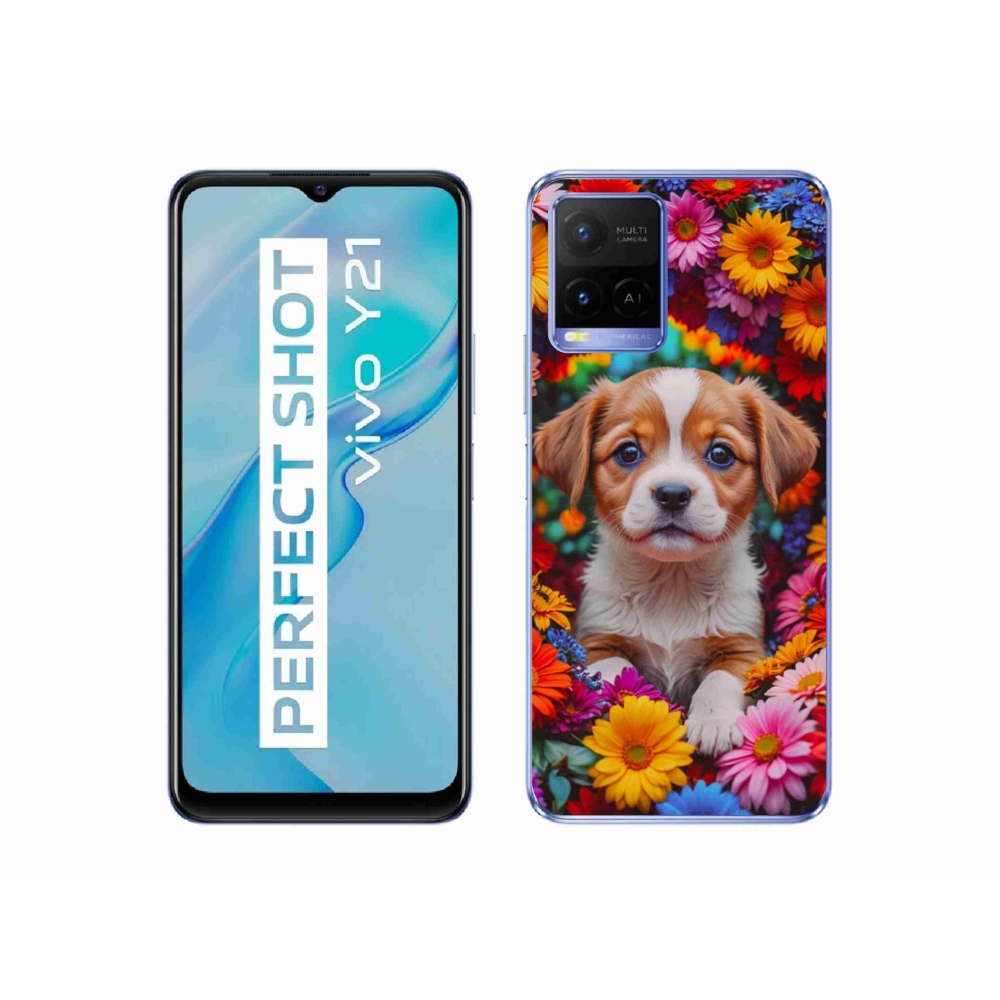 mmCase gél tok a Vivo Y21/Y21s/Y33s készülékekhez – aranyos kiskutya