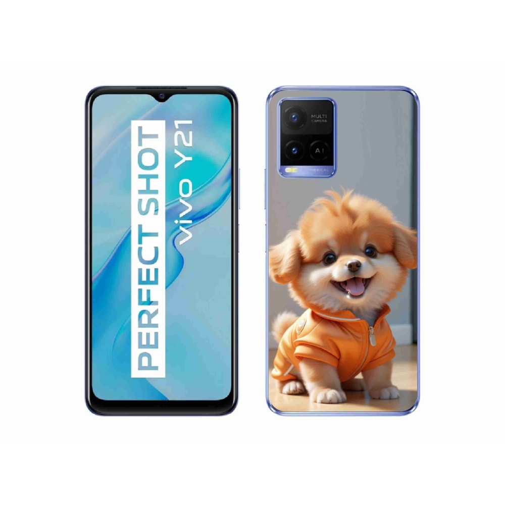 mmCase gél tok a Vivo Y21/Y21s/Y33s készülékekhez – aranyos pomerániai pulóverben