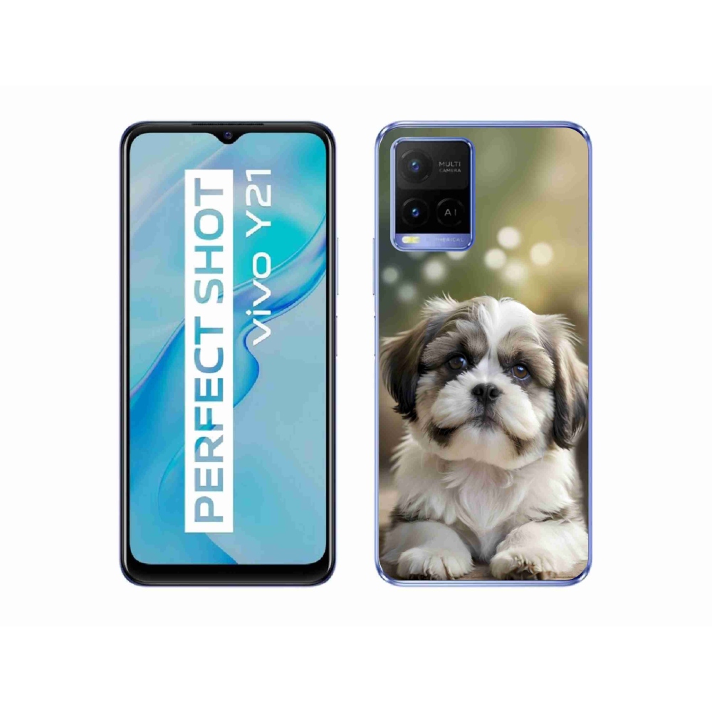 mmCase gél tok a Vivo Y21/Y21s/Y33s készülékekhez – aranyos shih-tzu
