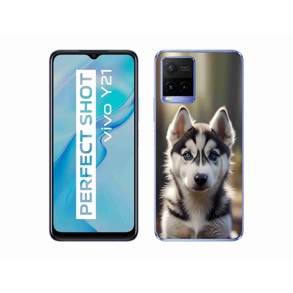 mmCase gél tok a Vivo Y21/Y21s/Y33s modellekhez – aranyos szibériai husky