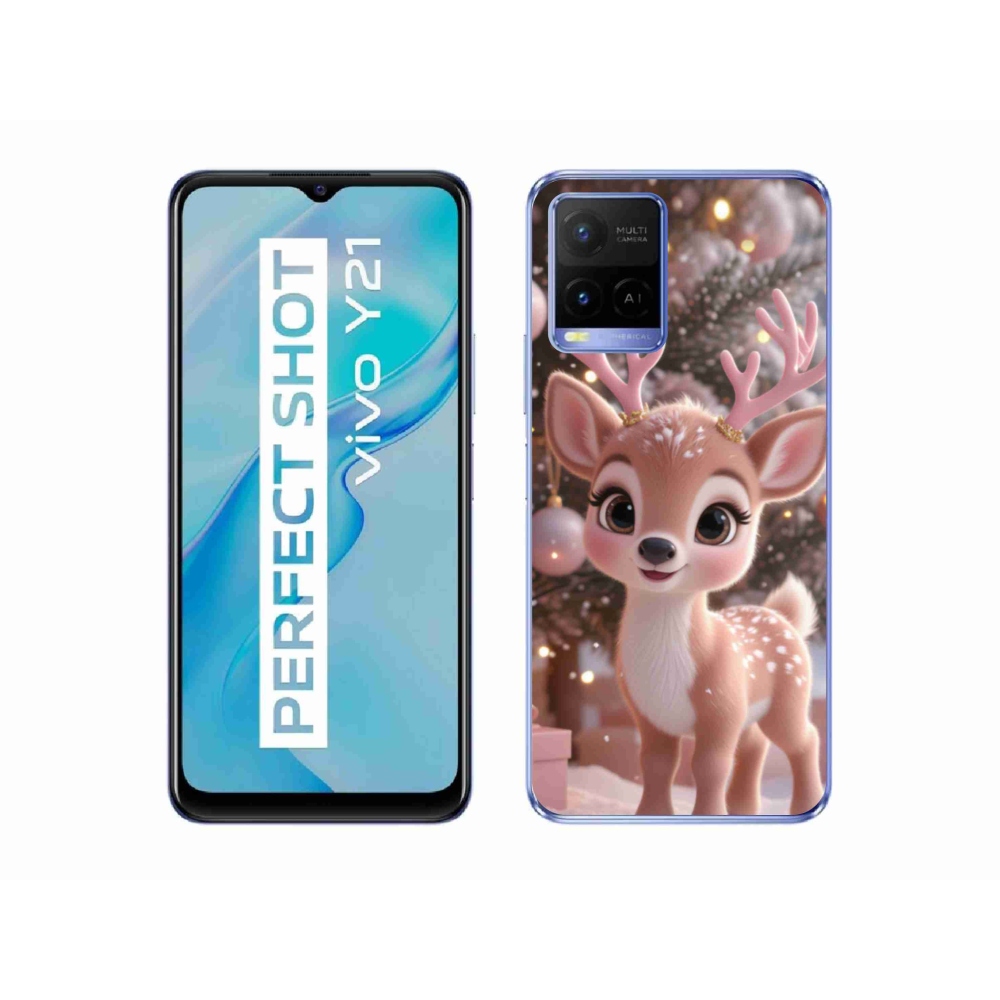 mmCase gél tok a Vivo Y21/Y21s/Y33s modellekhez – aranyos rénszarvas