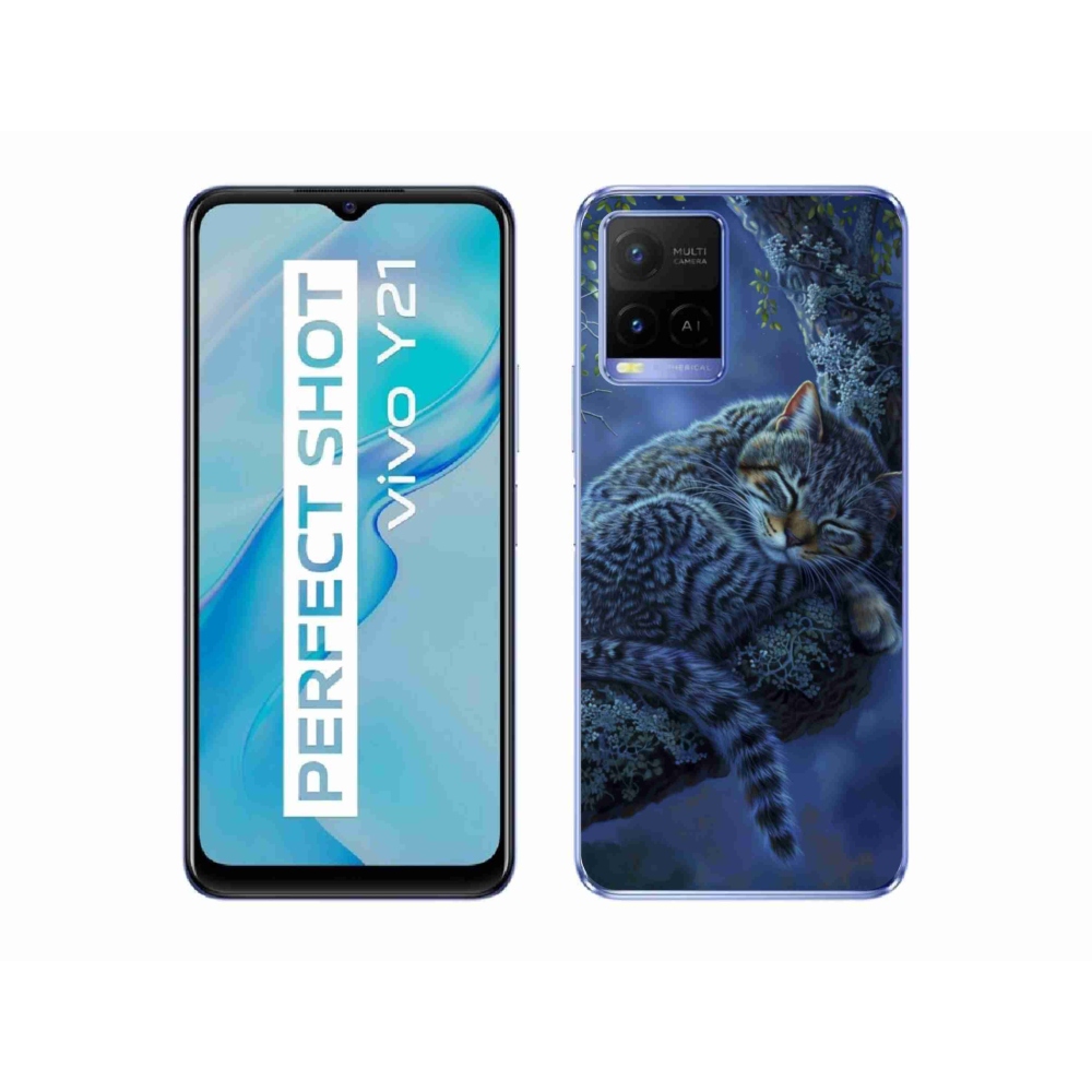 mmCase gél tok a Vivo Y21/Y21s/Y33s készülékekhez – alvó macska