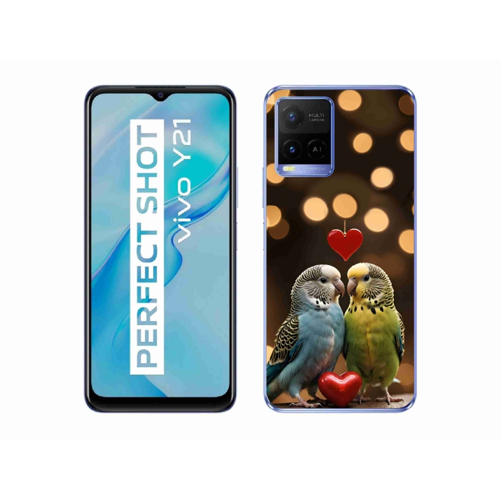 mmCase géltok a Vivo Y21/Y21s/Y33s készülékekhez – szerelmes papagájok