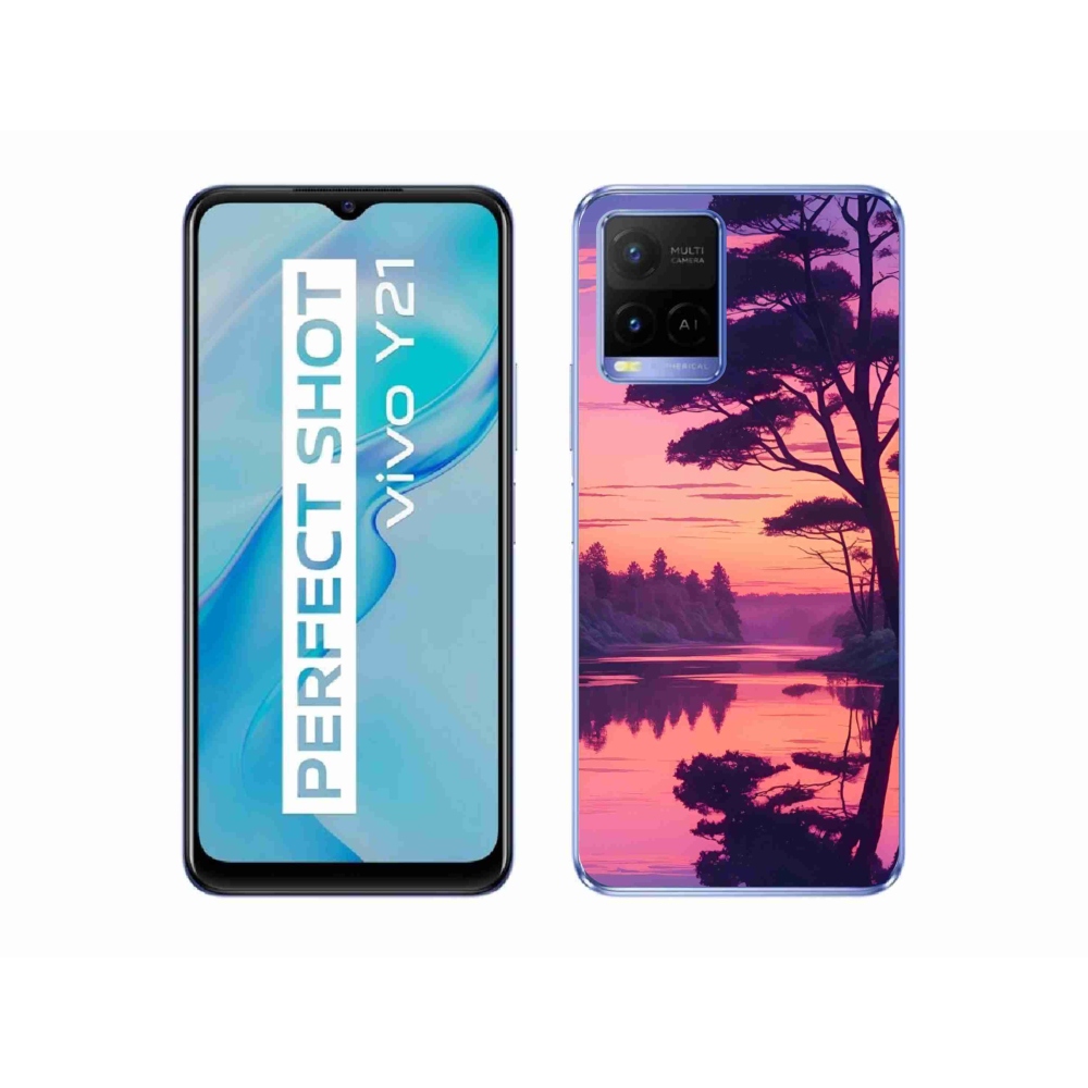 mmCase géltok a Vivo Y21/Y21s/Y33s készülékekhez – naplemente a tó felett