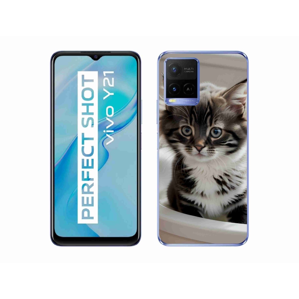mmCase gél tok a Vivo Y21/Y21s/Y33s készülékekhez – kíváncsi cica