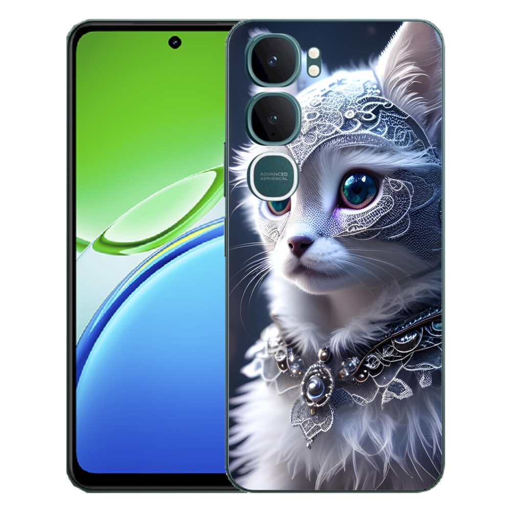 mmCase géltok a Vivo Y21d-hez – fehér macska