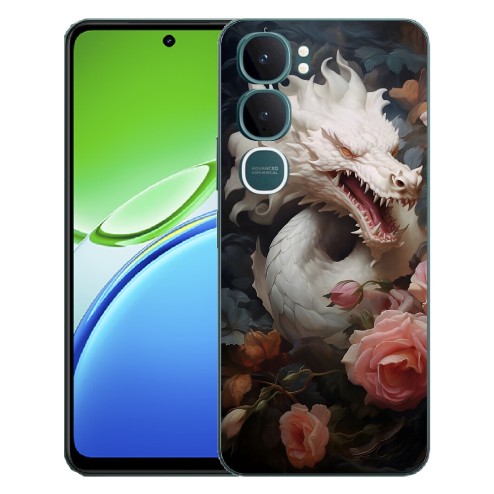 mmCase géltok a Vivo Y21d-hez – fehér sárkány