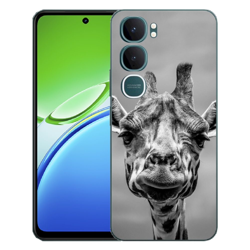 mmCase géltok a Vivo Y21d-hez – fekete-fehér zsiráf