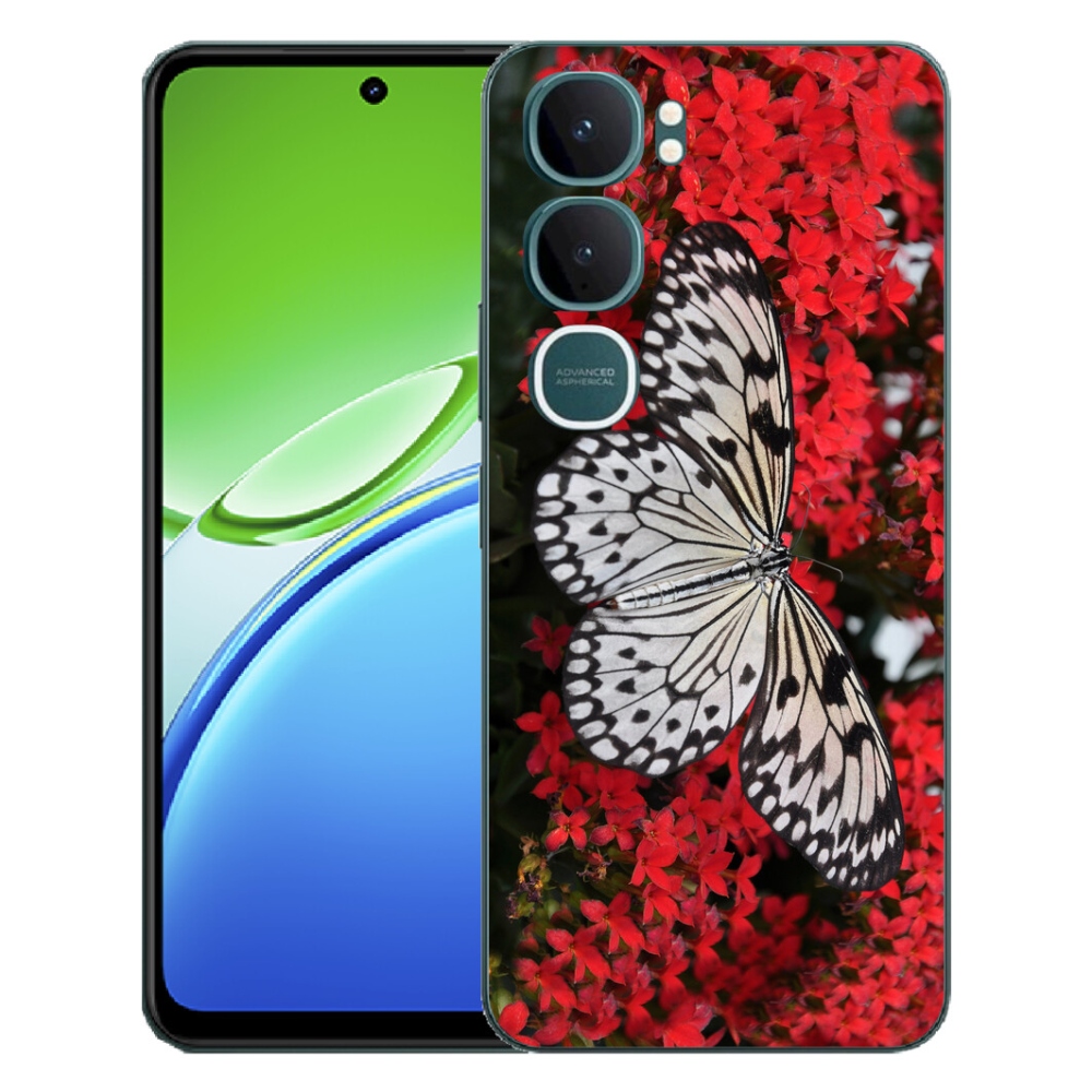 mmCase gél tok a Vivo Y21d-hez – fekete-fehér pillangó 1