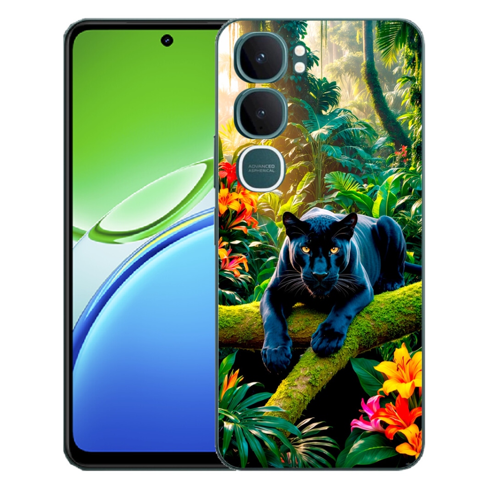 mmCase géltok a Vivo Y21d-hez – fekete párduc a dzsungelben