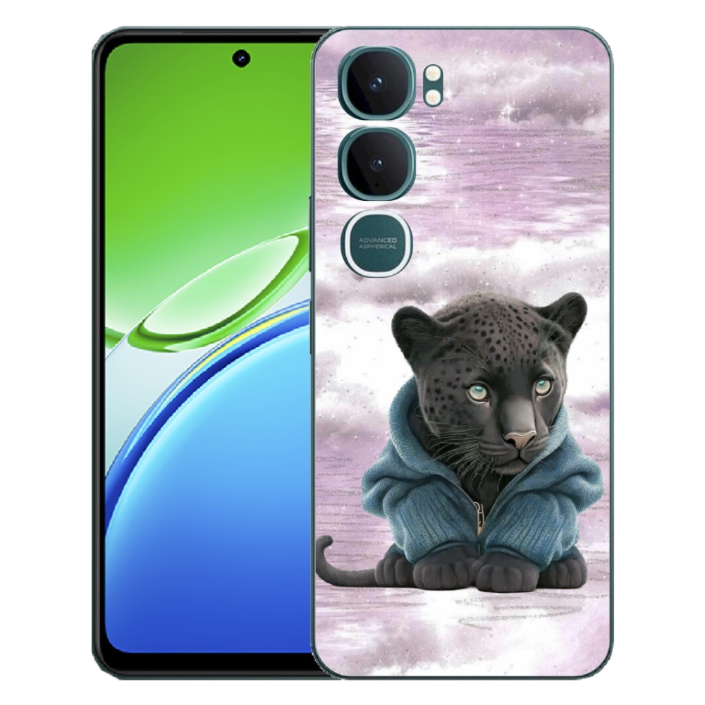 mmCase géltok a Vivo Y21d-hez – fekete párduc pulóverben