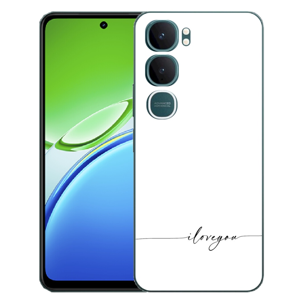 mmCase gélhuzat a Vivo Y21d-hez – „I love you” fehér háttérrel