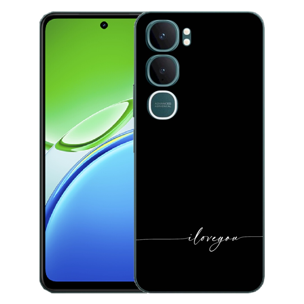 mmCase géltok a Vivo Y21d-hez – „I love you” fekete háttérrel