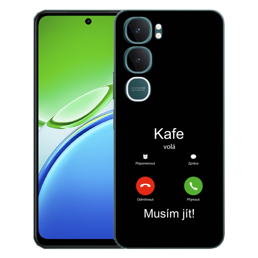 mmCase gél tok a Vivo Y21d-hez – „Kafe volá” fekete háttérrel