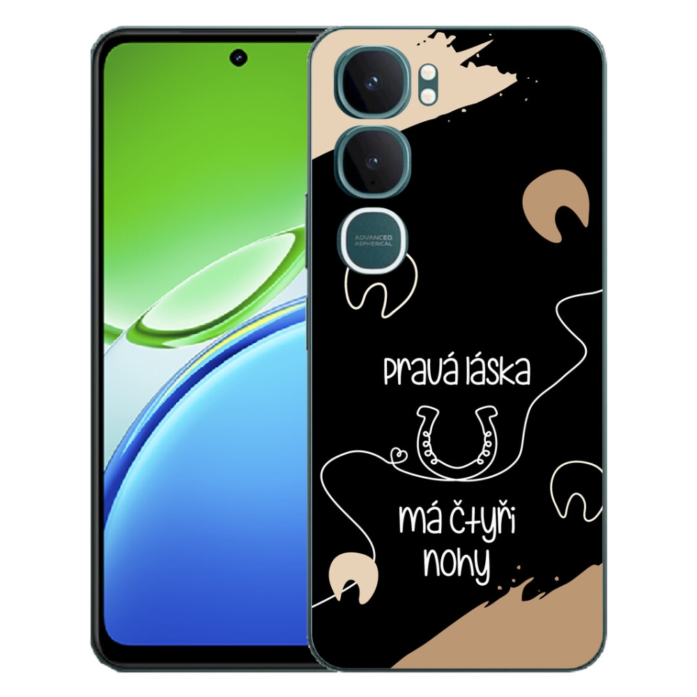 mmCase gél tok a Vivo Y21d-hez – ló motívum, fekete háttér