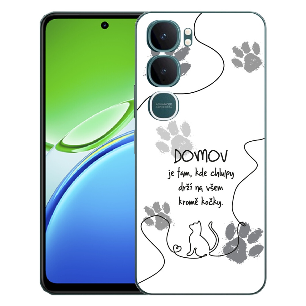 mmCase géltok a Vivo Y21d-hez – macskás motívum, fehér háttér