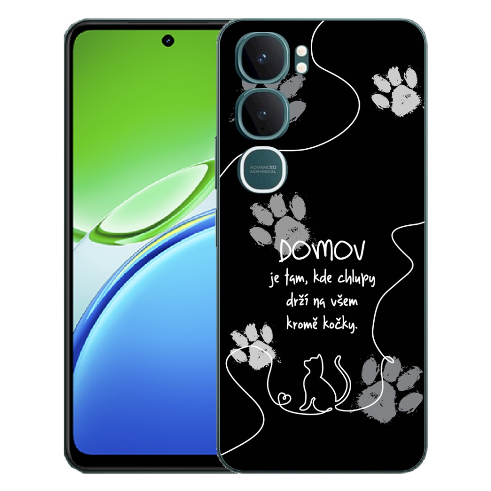 mmCase gél tok a Vivo Y21d-hez – macskás motívum, fekete háttér