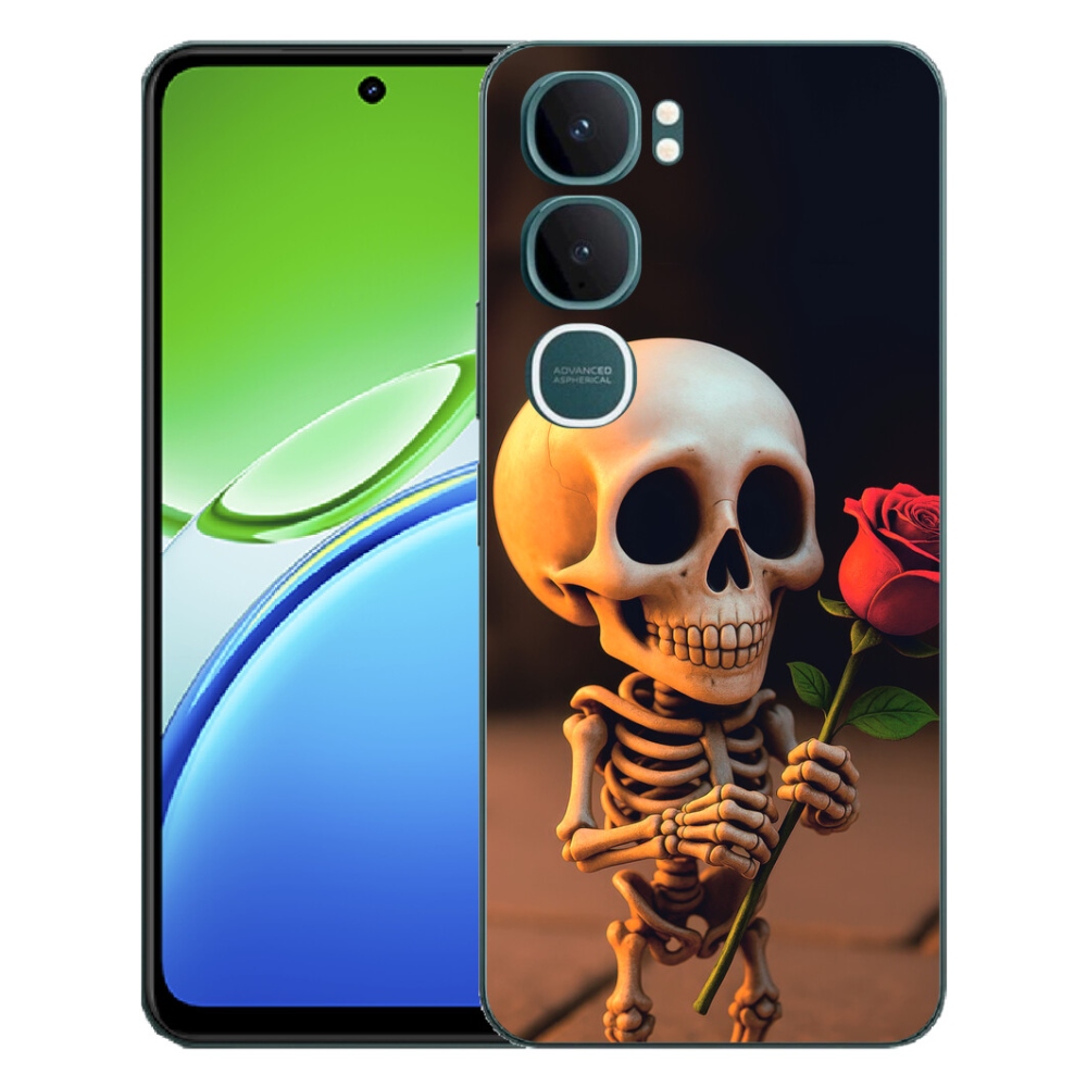 mmCase géltok a Vivo Y21d-hez – csontváz rózsával