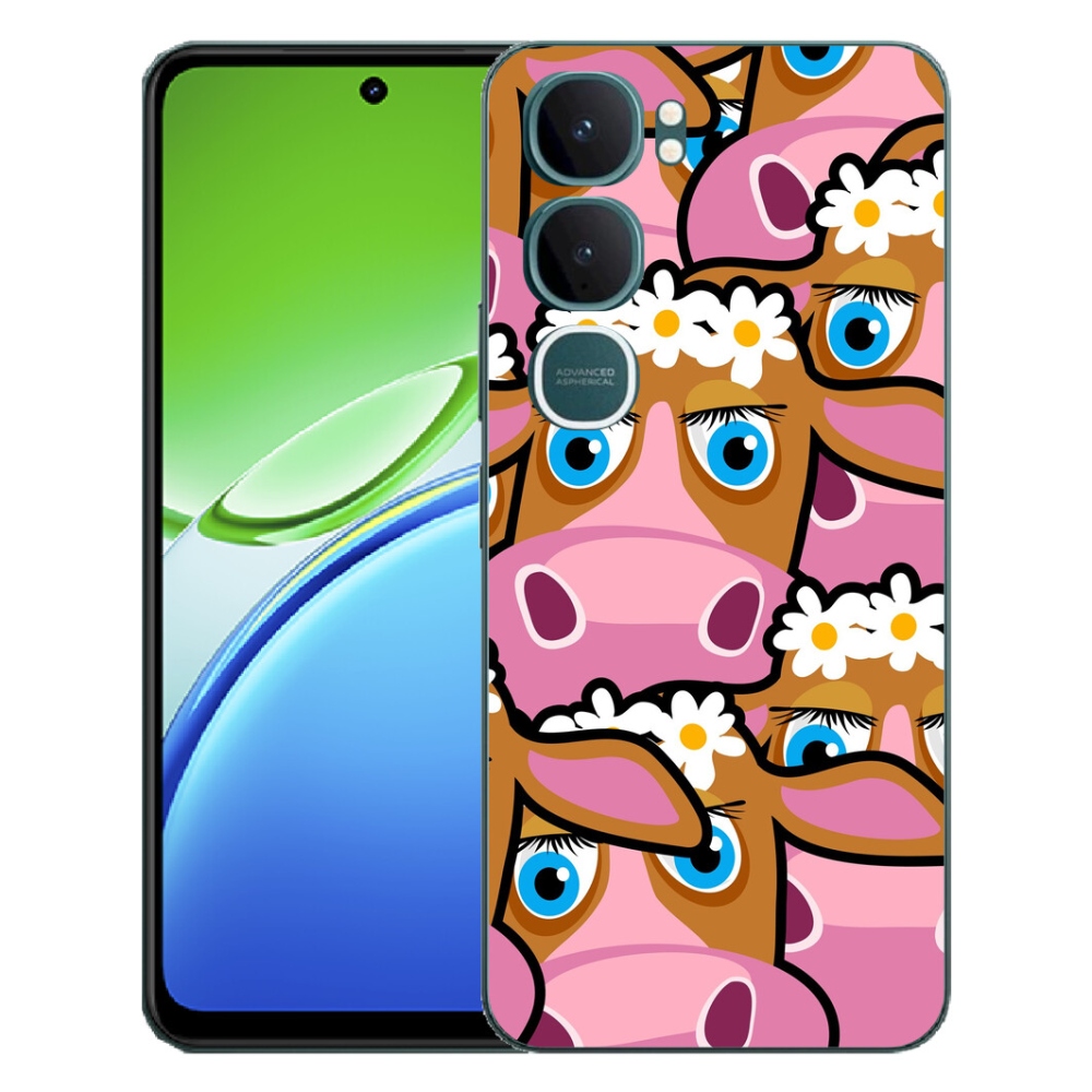 mmCase gél tok a Vivo Y21d-hez – rajzolt tehenek