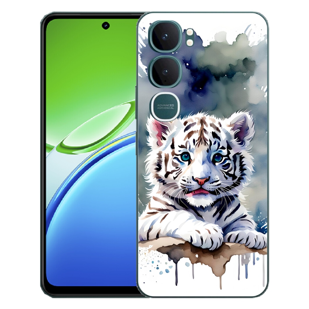 mmCase gél tok a Vivo Y21d-hez – fehér tigris kölyök