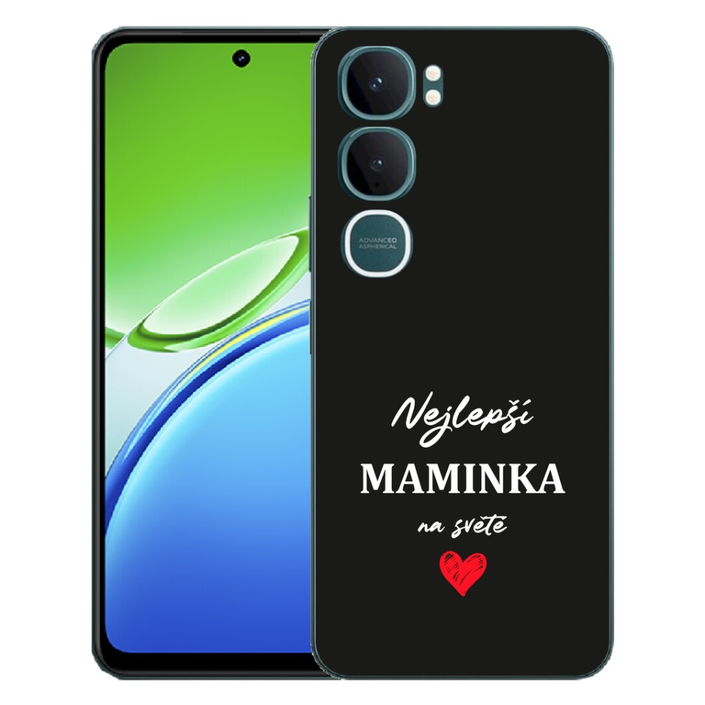 mmCase gél tok a Vivo Y21d-hez – „A legjobb anyuka 1” fekete háttérrel