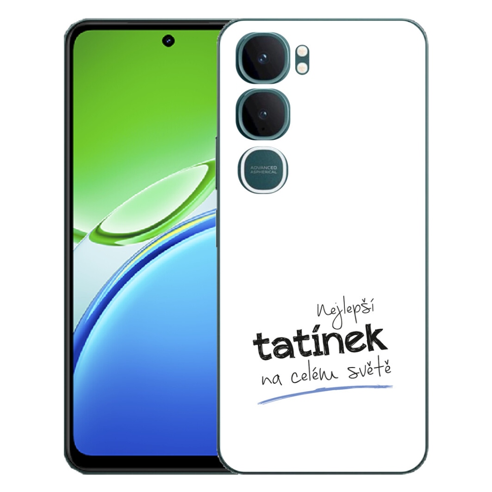 mmCase géltok a Vivo Y21d-hez – „A legjobb apa” felirattal, fehér háttérrel
