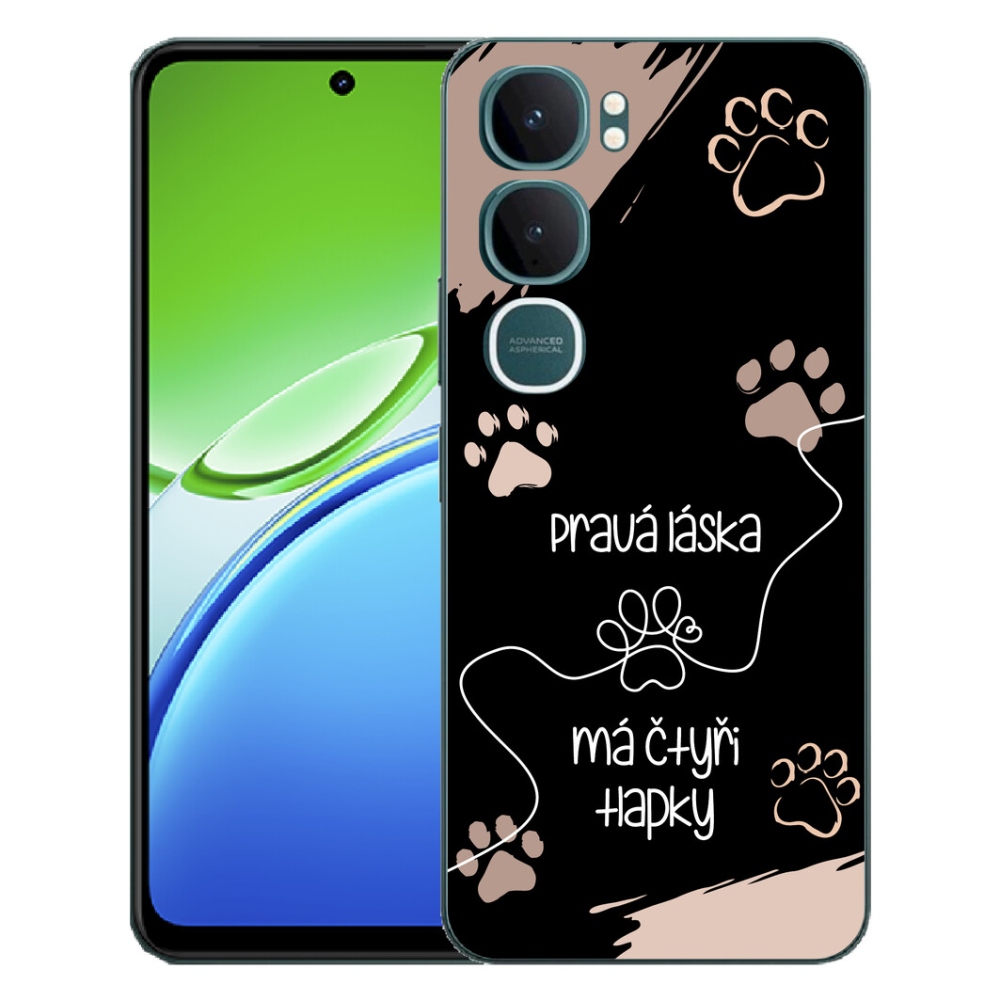 mmCase géltok a Vivo Y21d-hez – kutyás motívum 1, fekete háttérrel