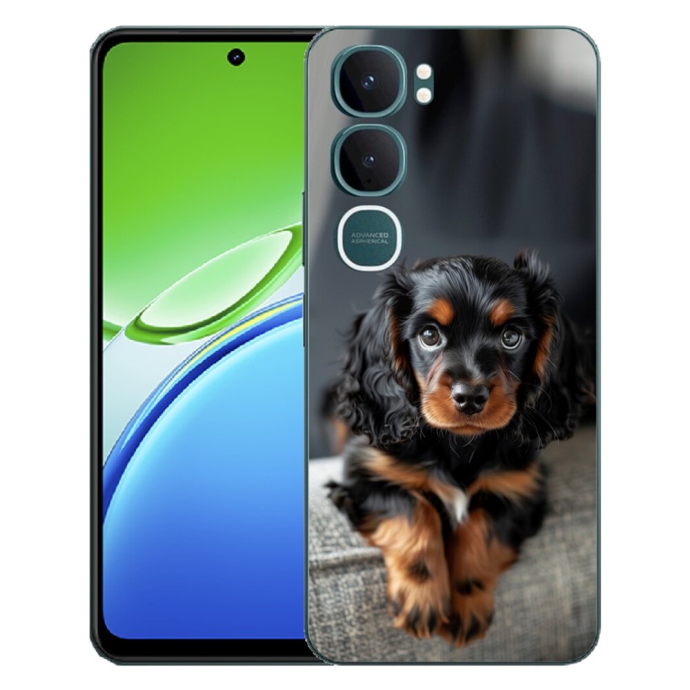 mmCase gél tok a Vivo Y21d-hez – aranyos, hosszúszőrű tacskó