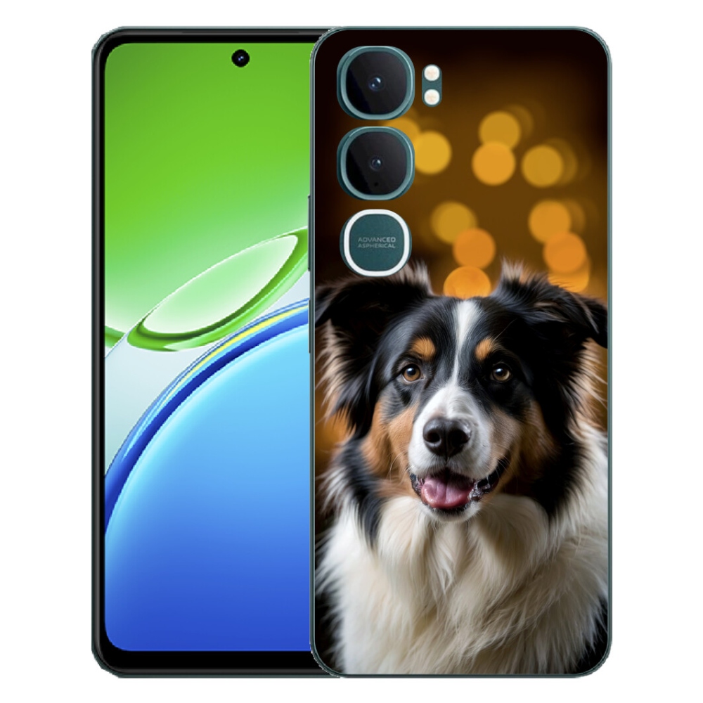 mmCase gél tok a Vivo Y21d-hez – mosolygós ausztrál juhászkutya