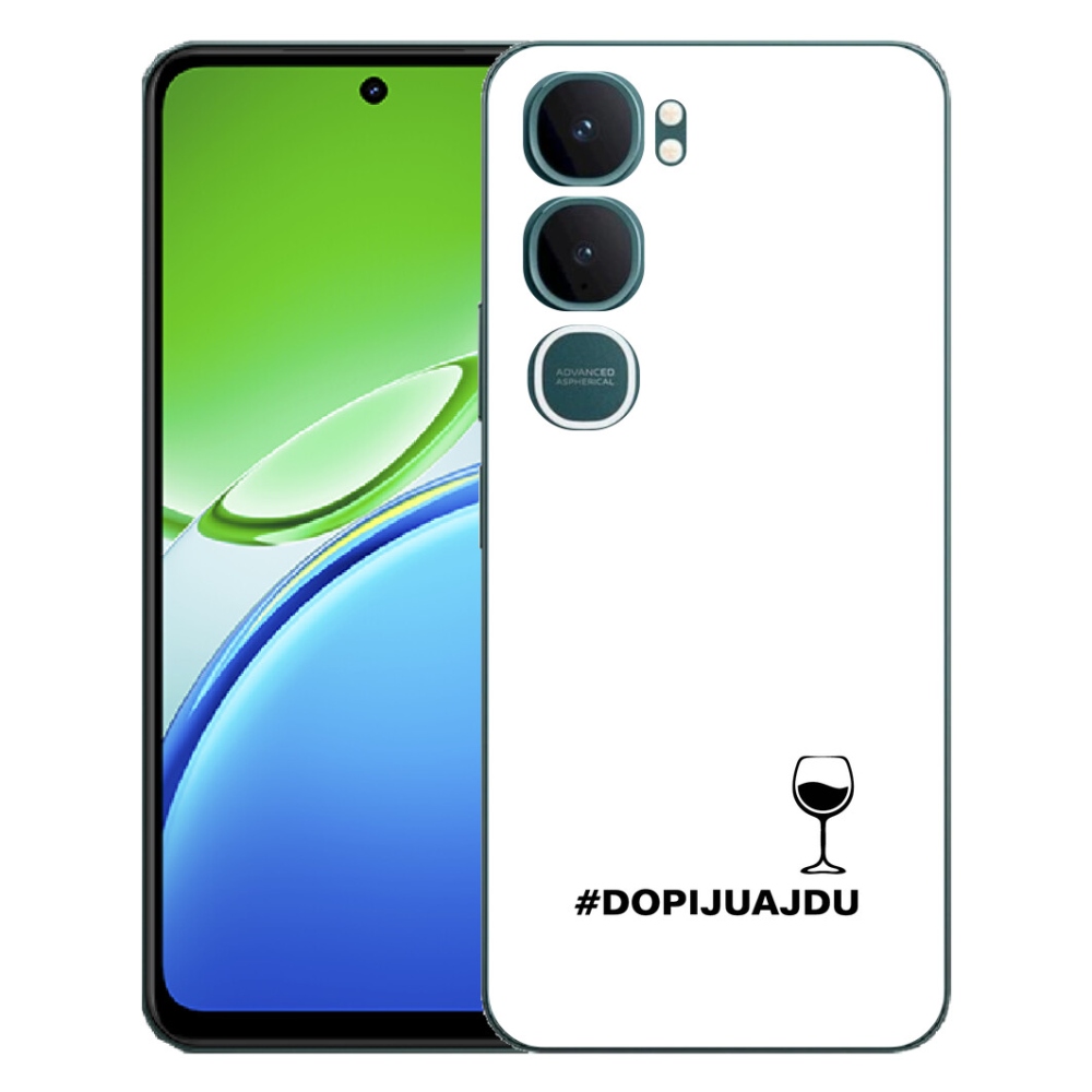 mmCase géltok a Vivo Y21d-hez – szőlőmotívum fehér háttérrel