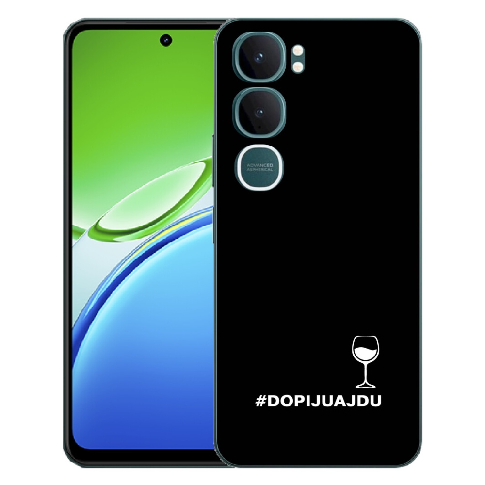 mmCase géltok a Vivo Y21d-hez – szőlőmotívum fekete háttérrel