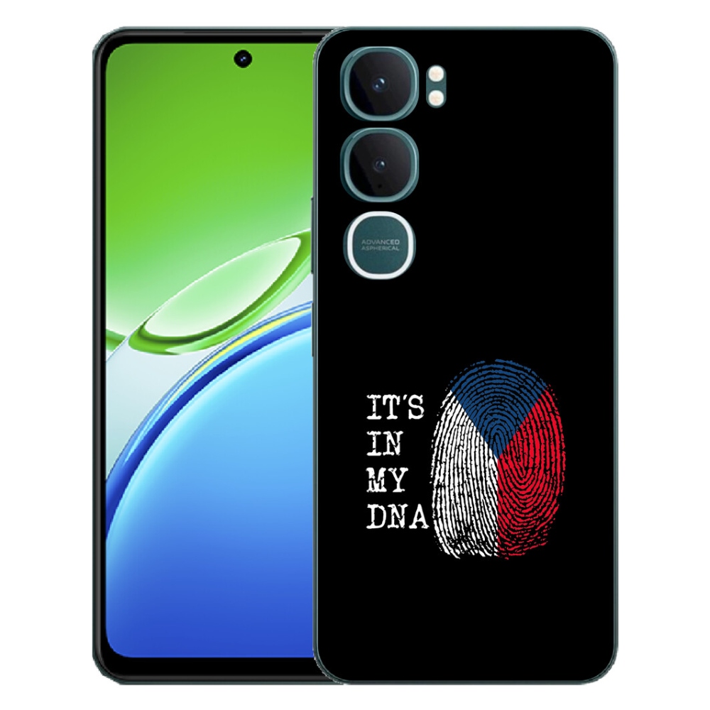 mmCase gél tok a Vivo Y21d-hez – zászló, ujjlenyomat, fekete háttér